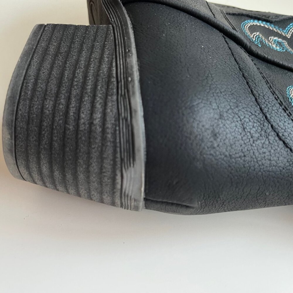 Women's Mid Calf Embroidered Black Cowboy Boots | Size 7 - Picture 14 of 14